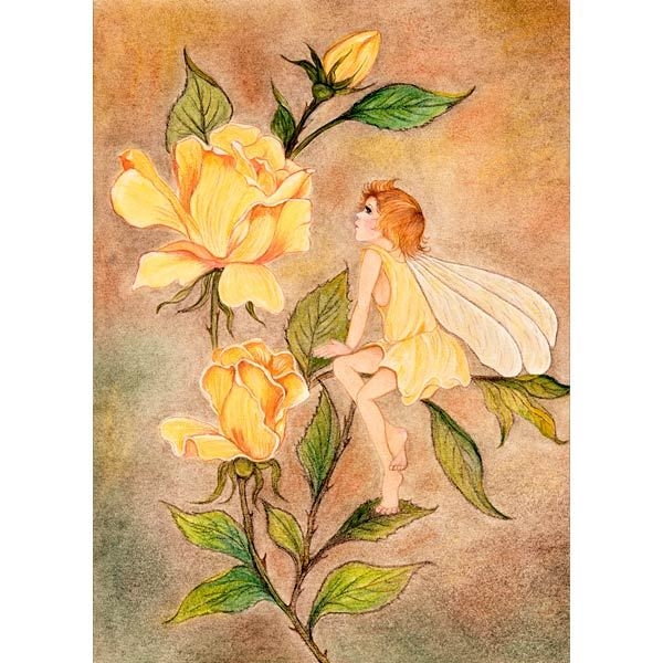 Yellow Rose Fairy - 5 x 7 Print