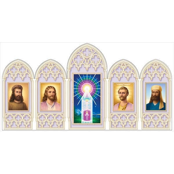 Portable altar - Chart of Your Divine Self, portraits of Jesus Christ, Saint Germain, Kuthumi and El Morya