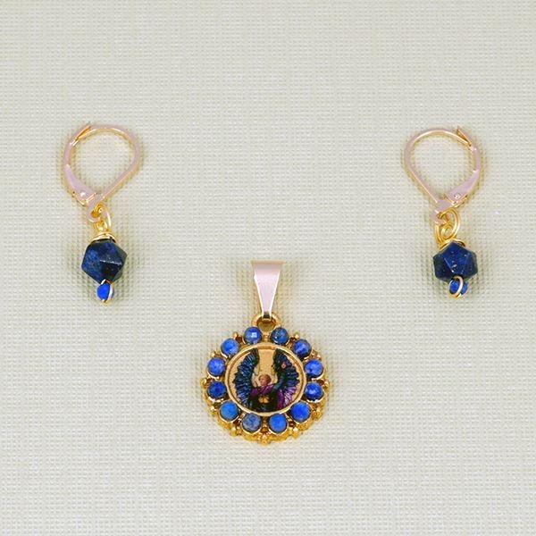 Picture of Archangel Michael Lapis Pendant and Earrings Set