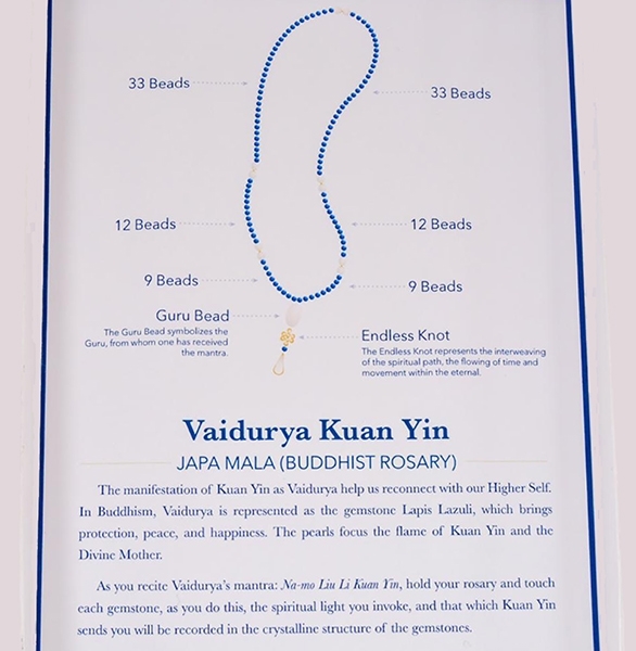 Vaidurya Kuan Yin Lapis Rosary/MalaThe Summit Lighthouse Spiritual Store
