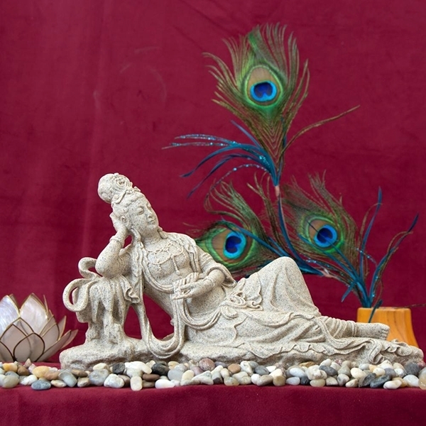 Picture of Reclining Kuan Yin Faux Sandstone