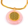 Picture of Rose Quartz Gold Flower of Life Stone Pendant