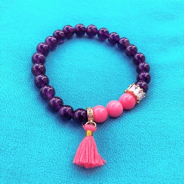 Picture of Amethyst and Coral Bracelet