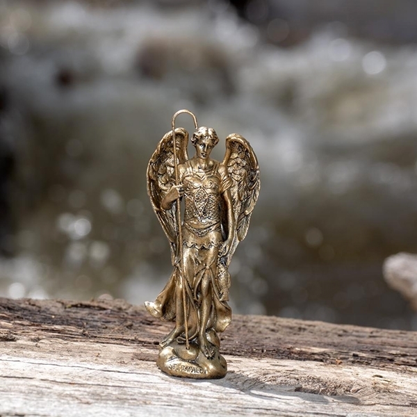 Picture of Archangel Raphael Golden/Bronze  5" Statue