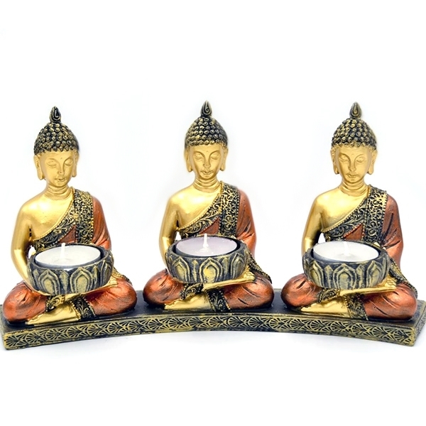 Picture of Three Buddhas Candle Holder 