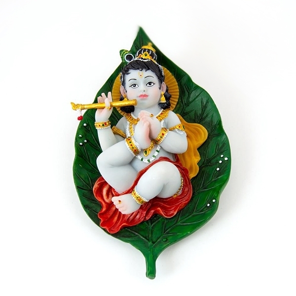 Picture of Baby Krishna on a Leaf