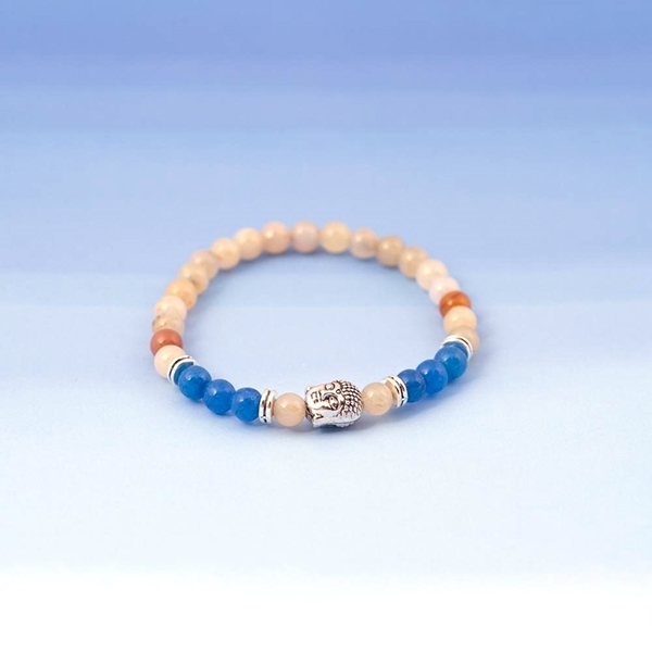 Picture of Blue & Light Beads with Buddha Bracelet