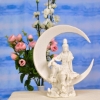 Picture of Kuan Yin on Crescent Moon 10" tall