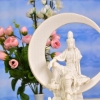 Picture of Water & Moon Kuan Yin on Crescent Moon 