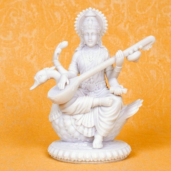 Picture of Sarasvati on Swan Statue 8.5" tall