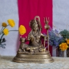 Picture of Shiva with Trident and Cow, Brass Statue