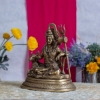 Picture of Shiva with Trident and Cow, Brass Statue 8" tall