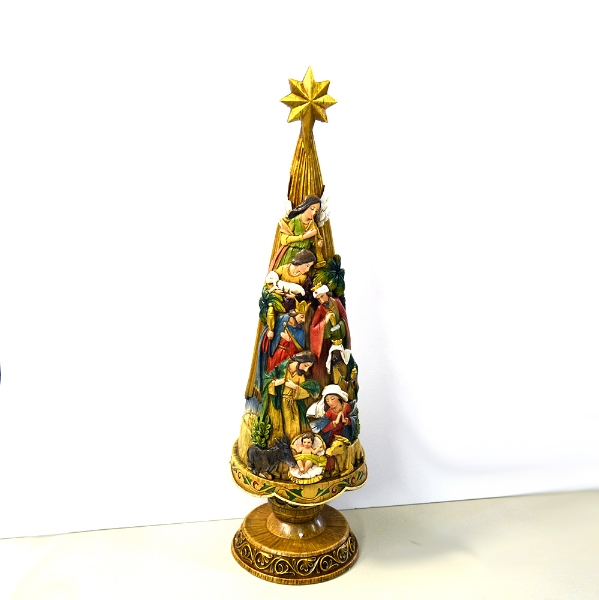 Picture of Nativity Christmas Tree almost 21" tall