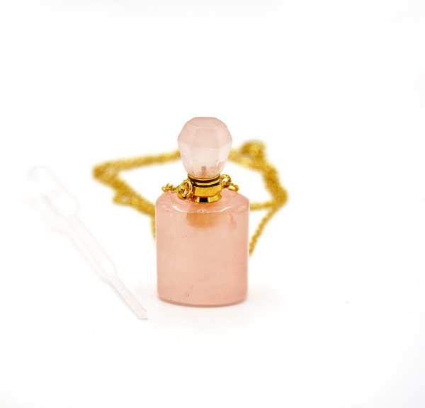 Picture of Rose Quartz Perfume Bottle Pendant