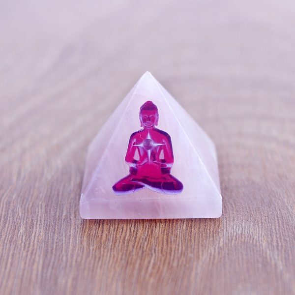 Picture of Buddha Ruby Ray rose quartz pyramid