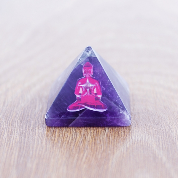 Picture of Buddha of the Ruby Ray amethyst pyramid w ruby