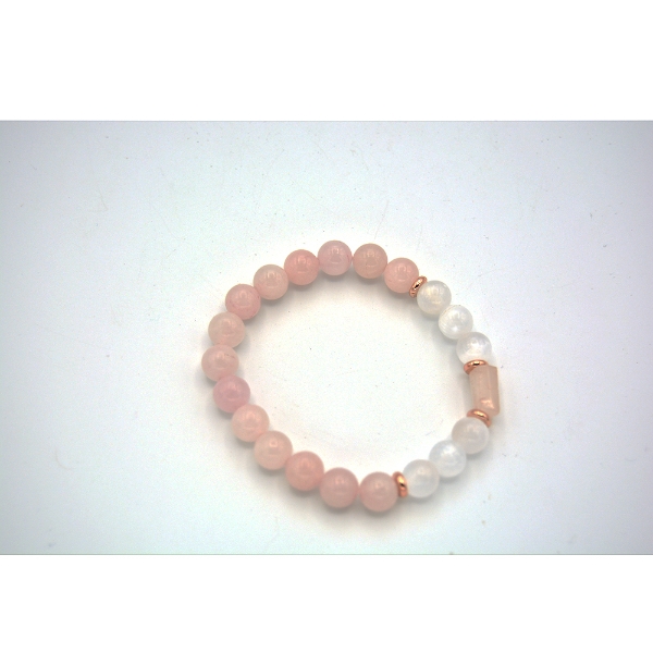 Picture of Rose Quartz and Selenite bracelet 8 mm