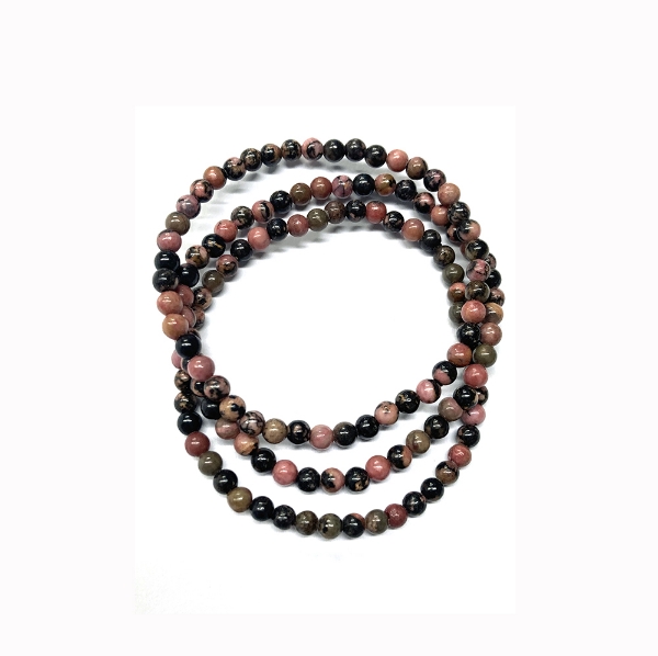 Picture of Rhodonite 3 bracelets 4 mm stones