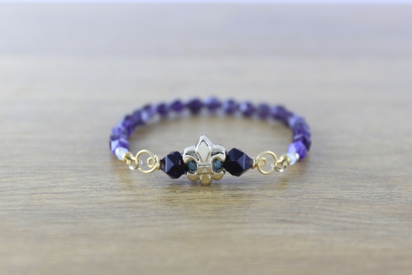 Picture of Fleur de Lis Amethyst Bracelet