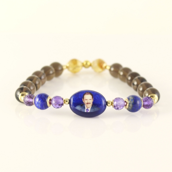 Picture of Lanello Bracelet with lapislazuli and smokey quartz